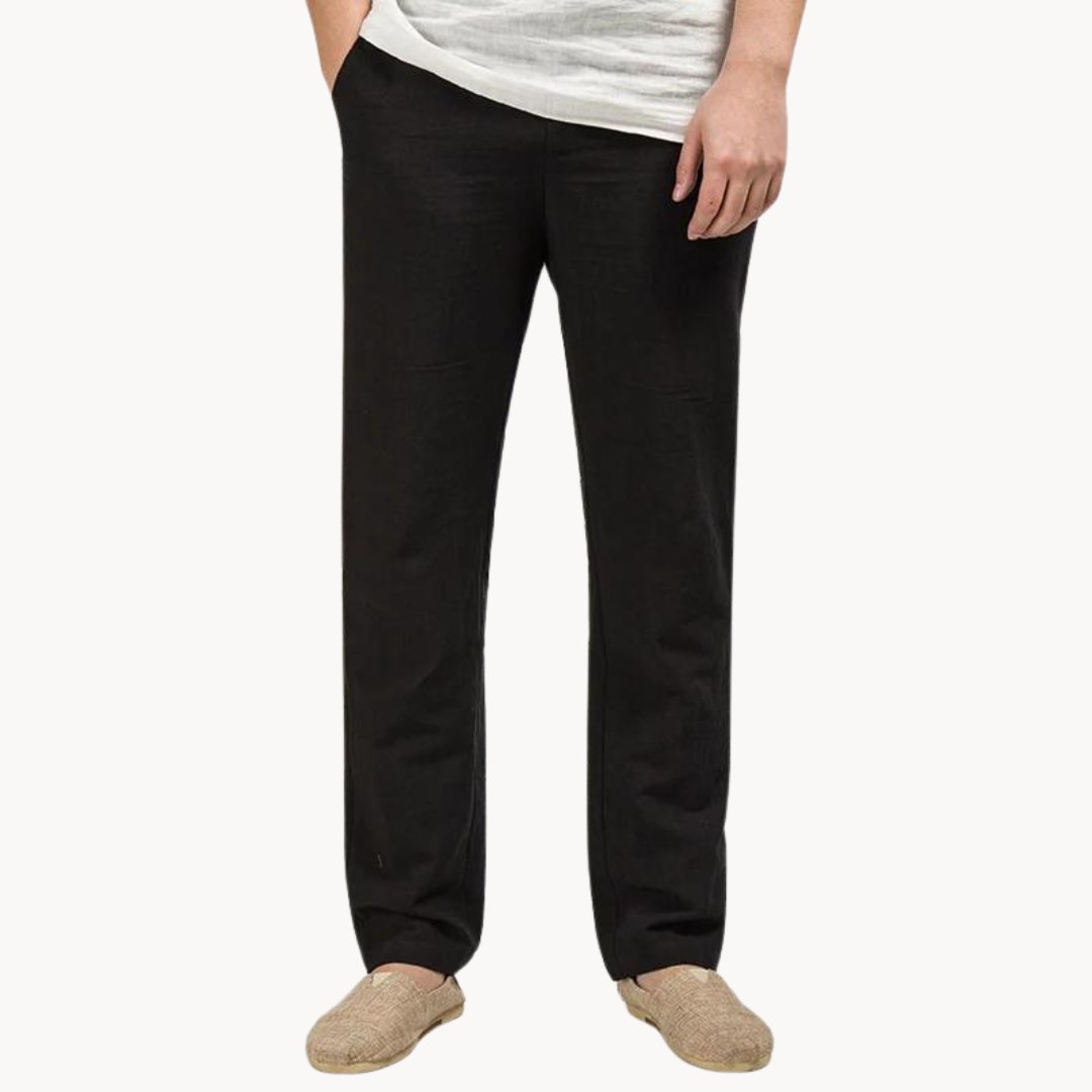 Sergio | Pantalones de Lino para Hombre con Cintura Elástica y Pierna Recta 3