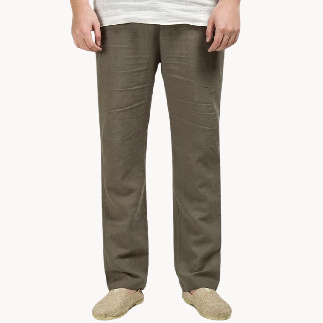 Sergio | Pantalones de Lino para Hombre con Cintura Elástica y Pierna Recta 7