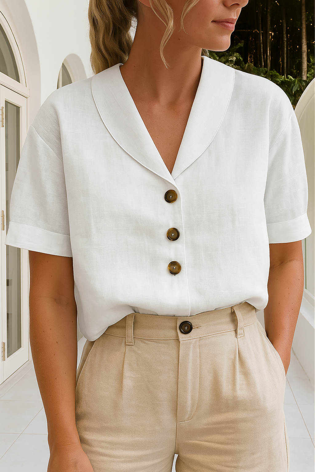 Sofía | Blusa Chic con Cuello para Mujer 0