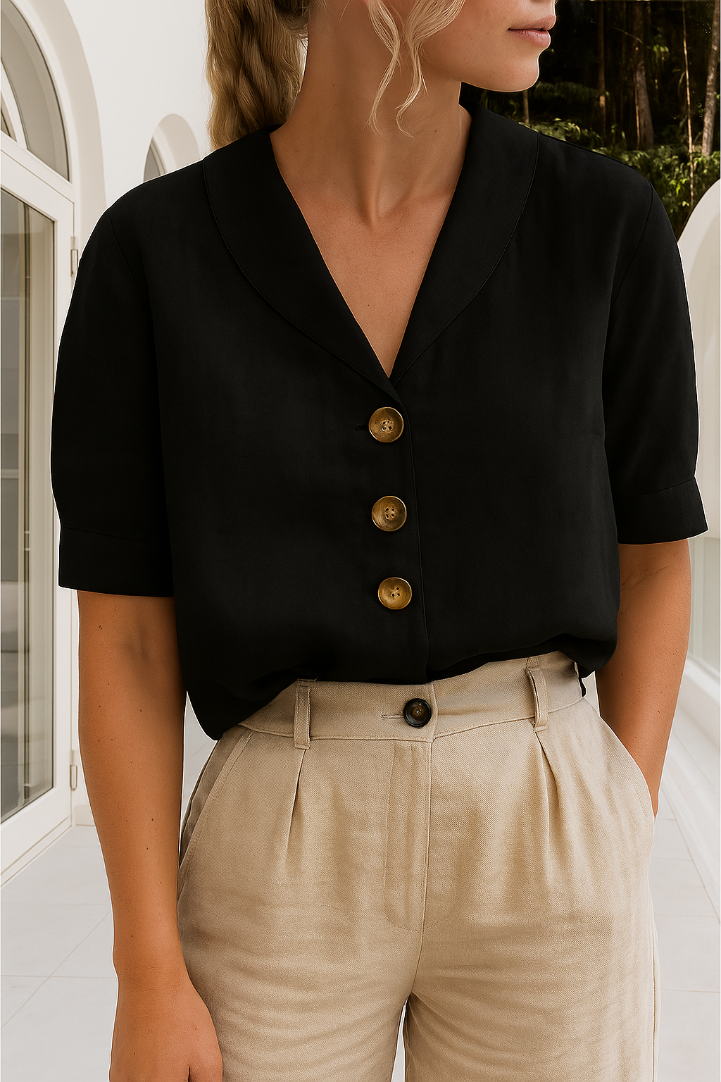 Sofía | Blusa Chic con Cuello para Mujer 2