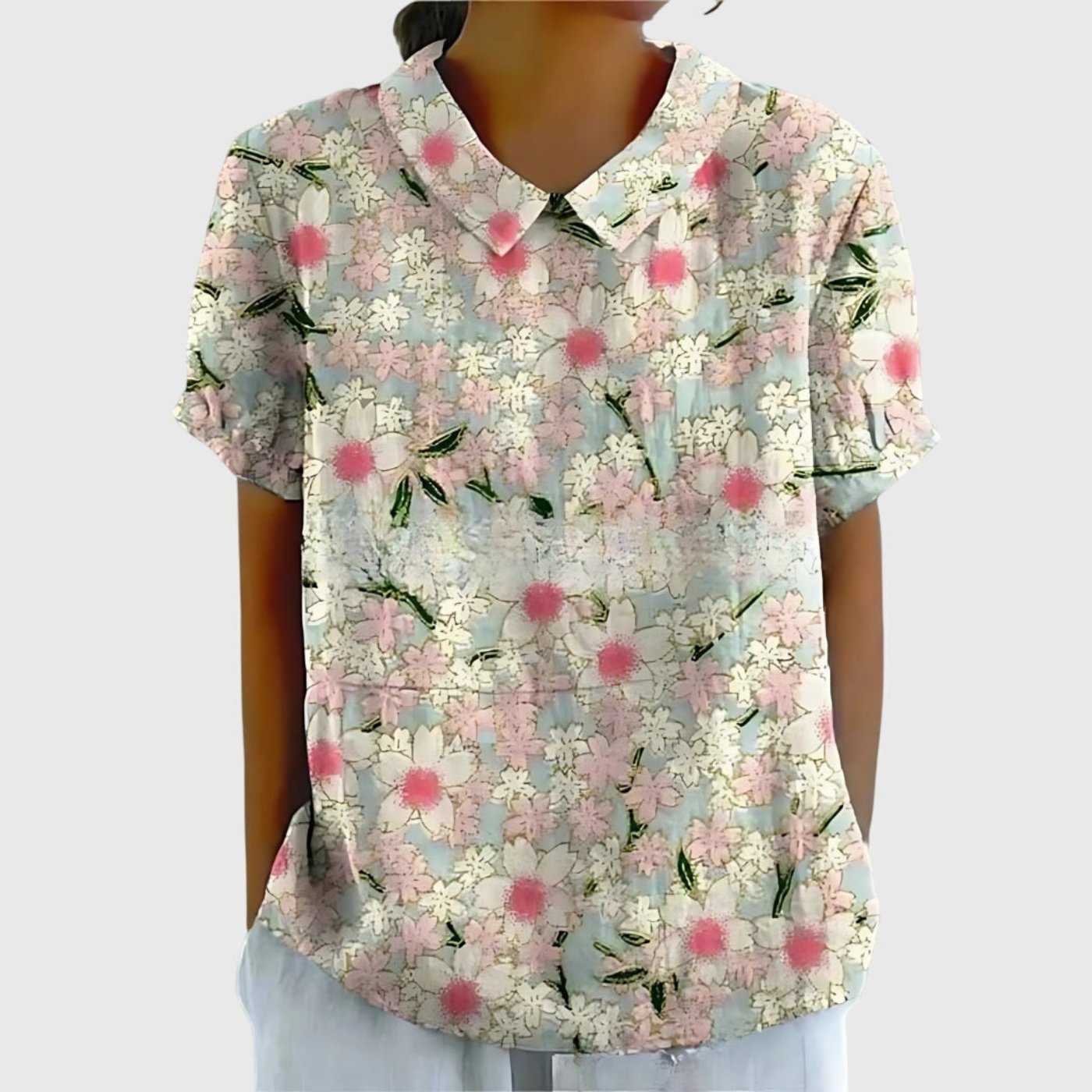 Sofía | Blusa de Lino con Estampado Botánico para Mujer 1