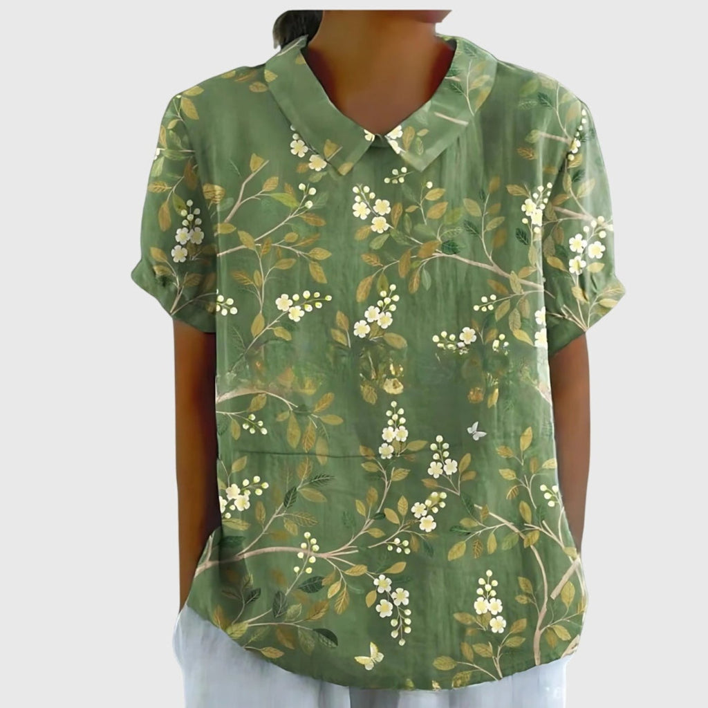 Sofía | Blusa de Lino con Estampado Botánico para Mujer 12
