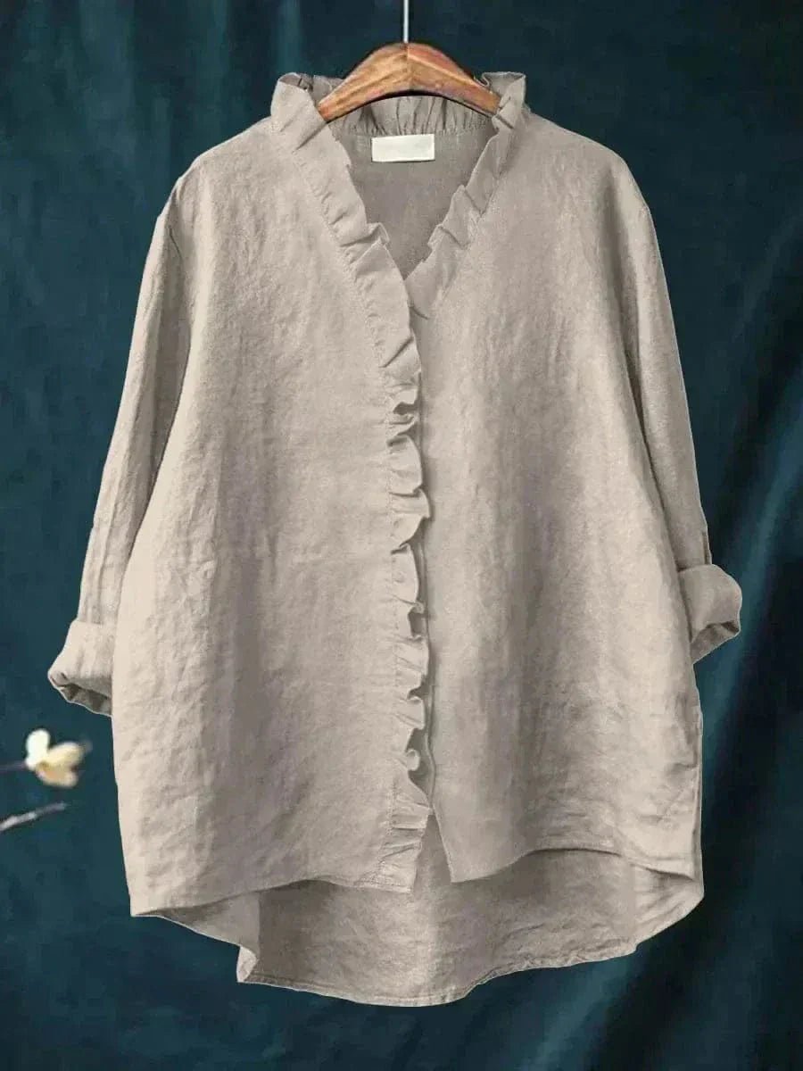 Sofía | Blusa de Lino con Volantes para Mujer Transpirable de Verano 1