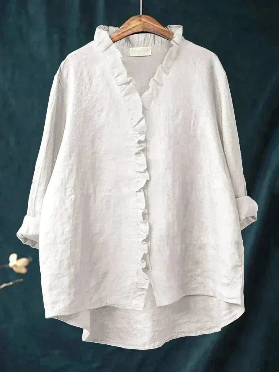 Sofía | Blusa de Lino con Volantes para Mujer Transpirable de Verano 3