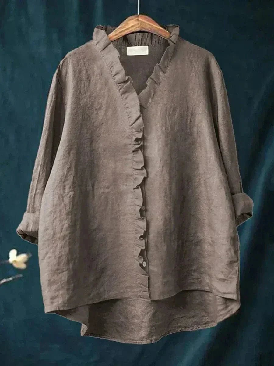Sofía | Blusa de Lino con Volantes para Mujer Transpirable de Verano 4