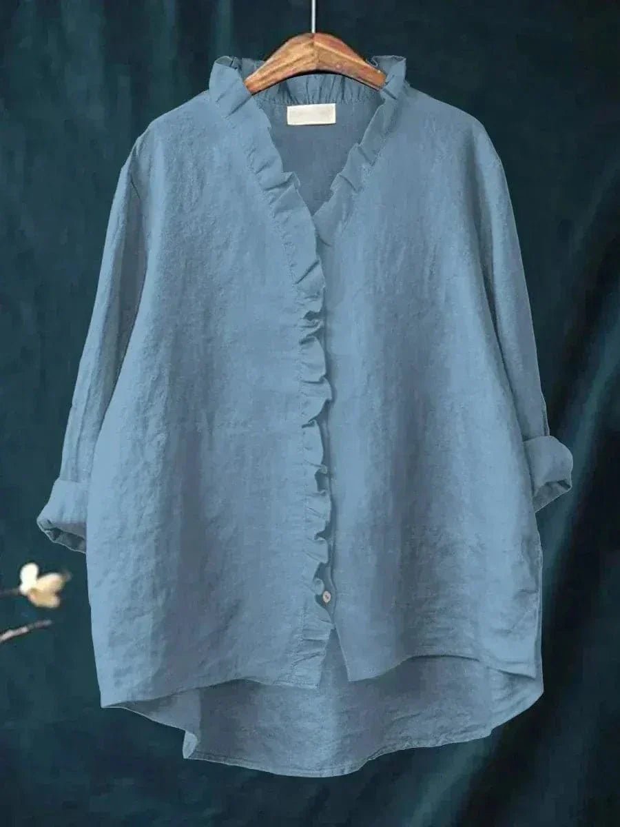 Sofía | Blusa de Lino con Volantes para Mujer Transpirable de Verano 5