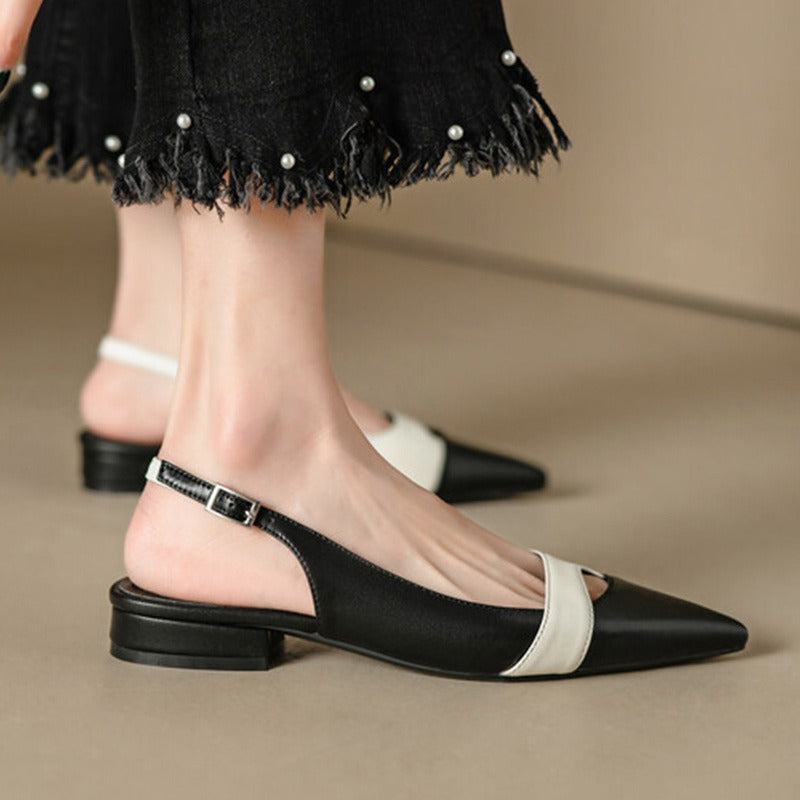 Sofia | Elegantes Sandalias Planas Negras Mujer con Punta Cerrada 2