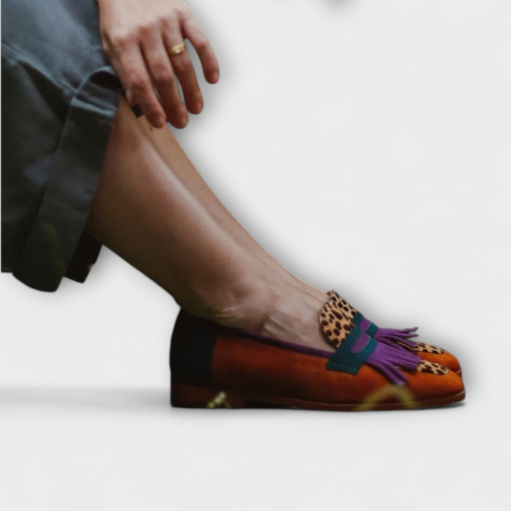 Sofía | Mocasines de Gamuza Sintética con Estampado de Leopardo para Mujer 0