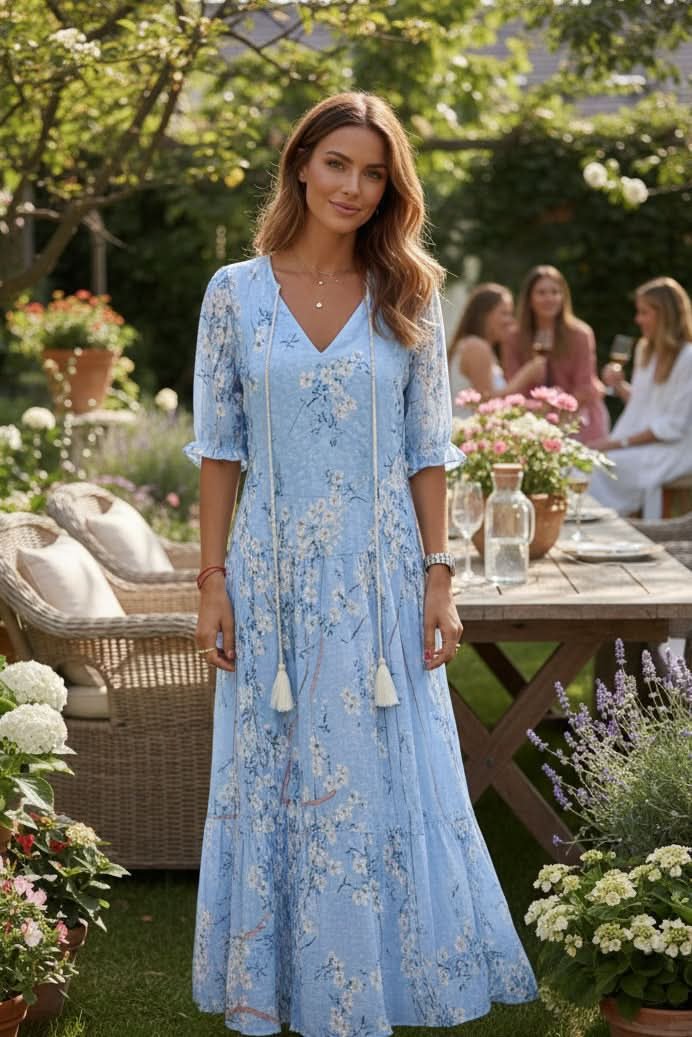 Sofía | Vestido Largo de Noche con Estampado Floral para Mujer 3