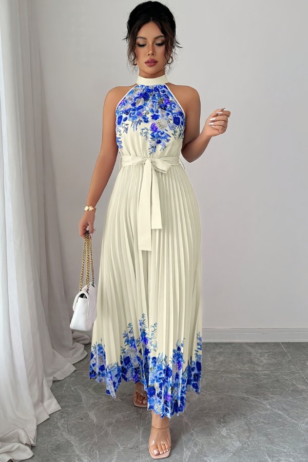 Sofía | Vestido de Noche Midi Floral Plisado para Mujer 11