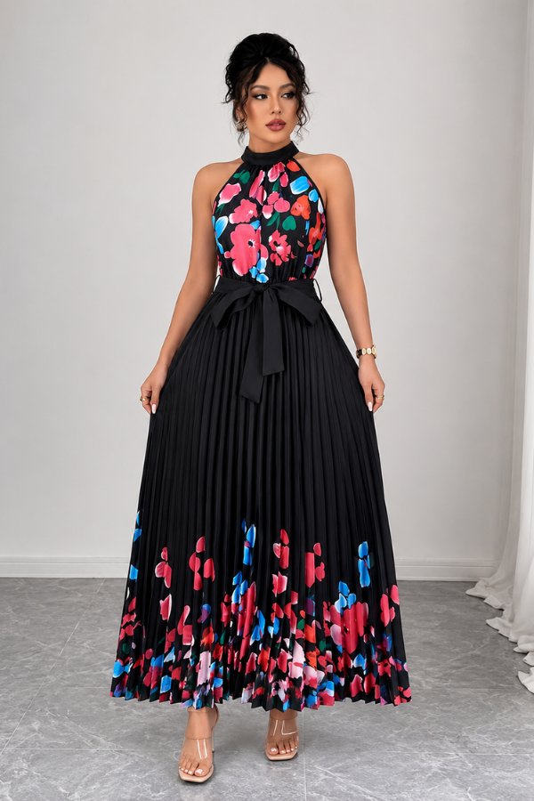 Sofía | Vestido de Noche Midi Floral Plisado para Mujer 14