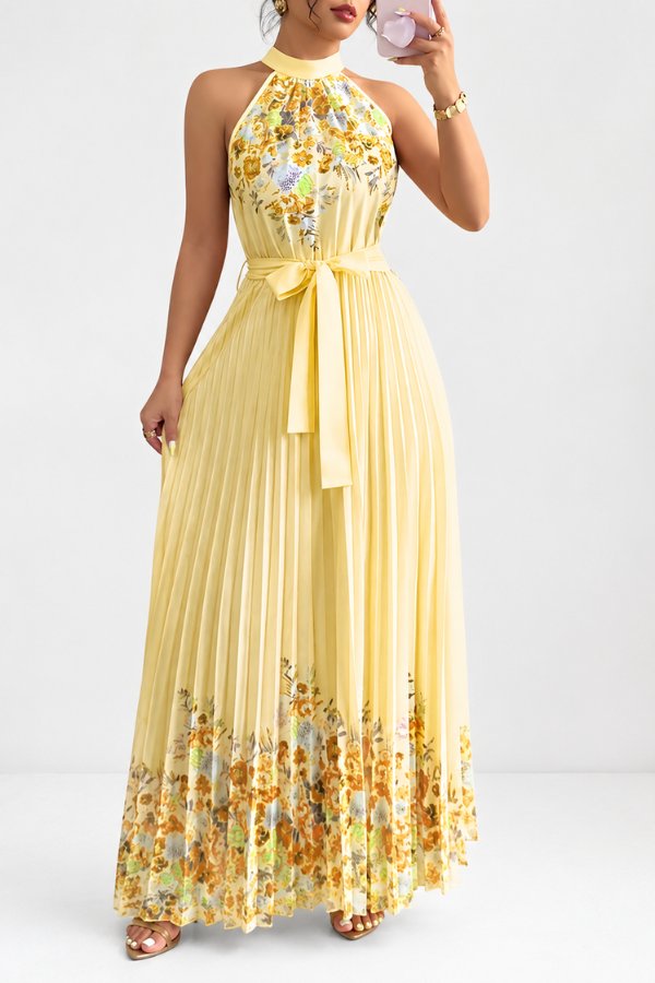 Sofía | Vestido de Noche Midi Floral Plisado para Mujer 7