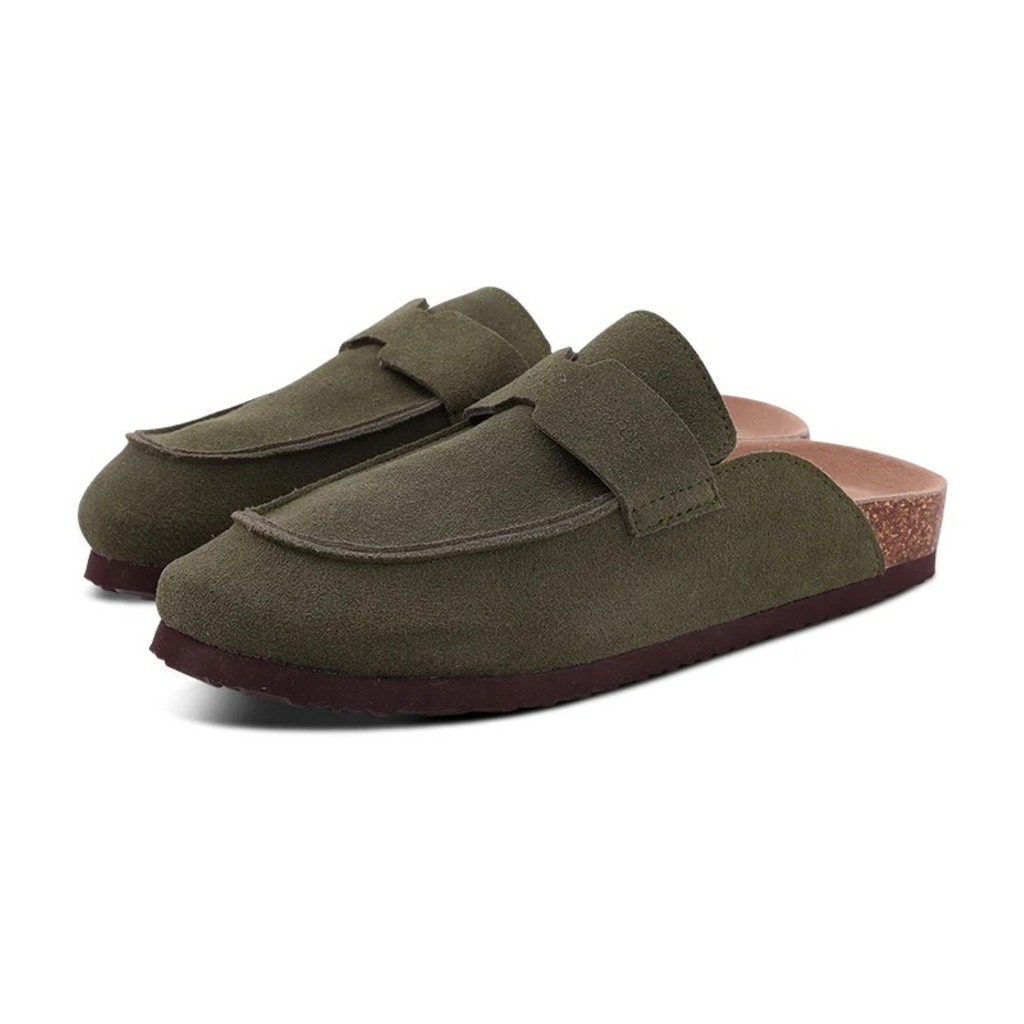 Sophie | Elegantes Sandalias Zueco de Ante Rosa 3