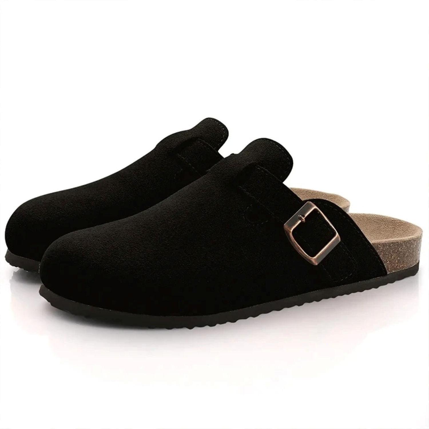 Sophie | Elegantes Sandalias Zueco de Ante Rosa 4