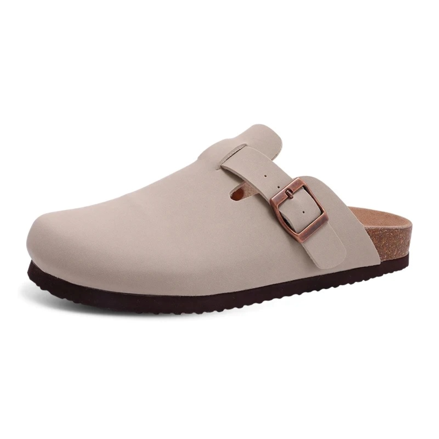 Sophie | Elegantes Sandalias Zueco de Ante Rosa 5