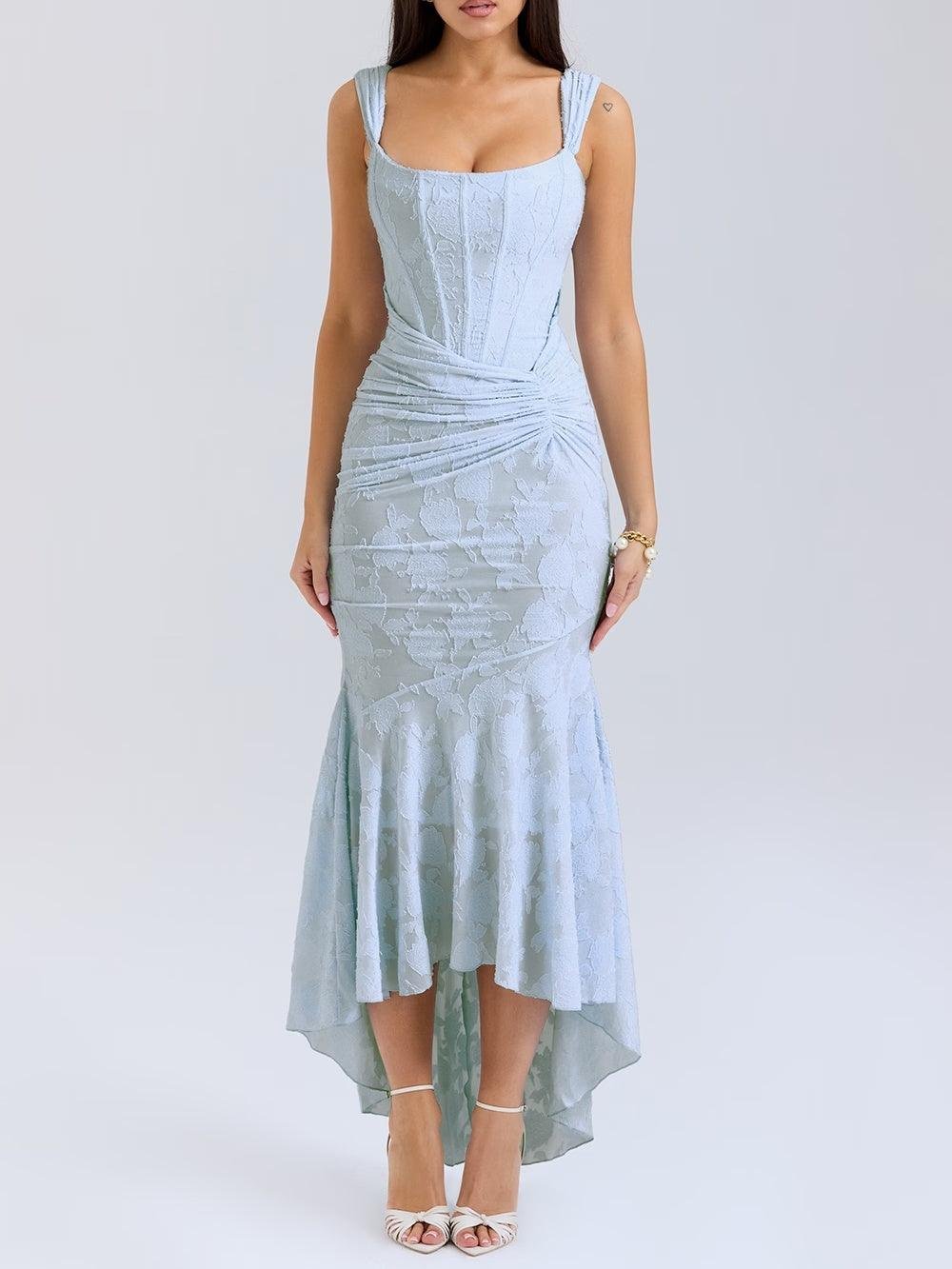 Valentina | Vestido Midi de Madre de la Novia con Corsé de Encaje Jacquard 0