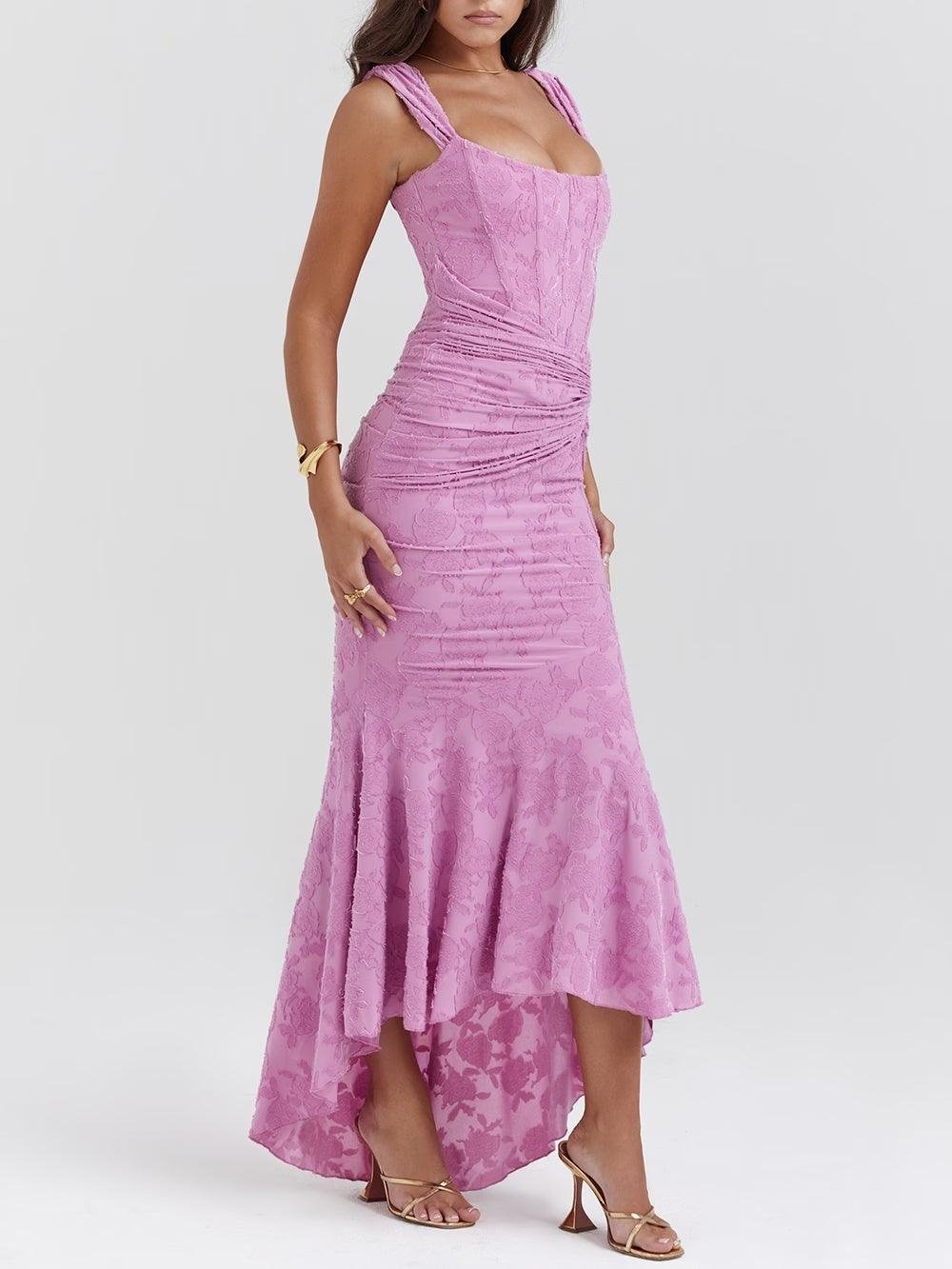 Valentina | Vestido Midi de Madre de la Novia con Corsé de Encaje Jacquard 11