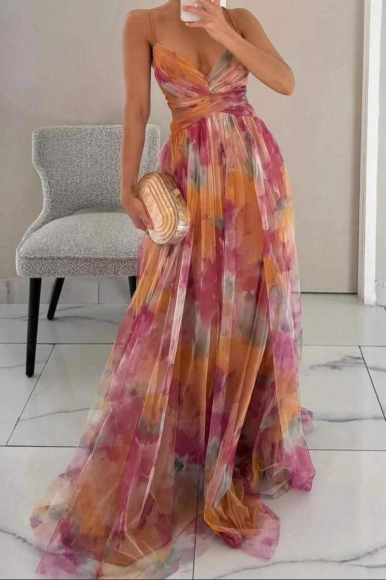 Valentina | Vestido de Cóctel Floral Sin Mangas para Mujer 0