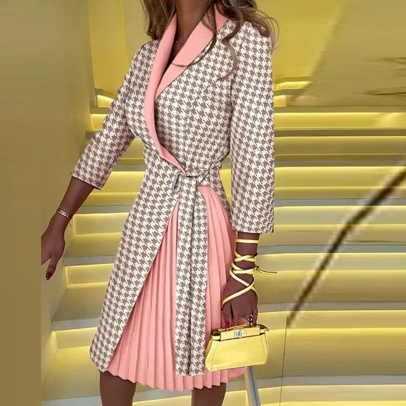 Vestido Blazer Elegante con Doble Botonadura y Corte Entallado para Look Sofisticado 0