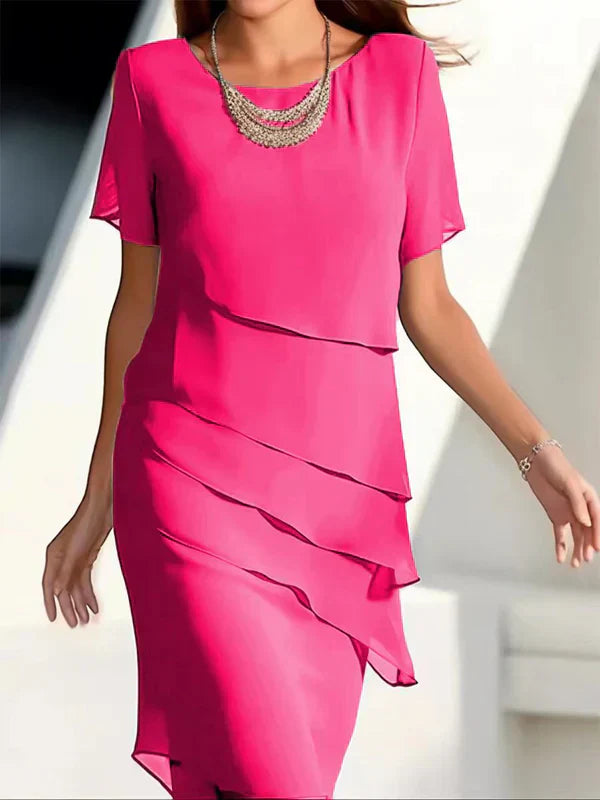 Vestido Midi Invitada con Capas y Manga Corta | Elegante y Cómodo para Eventos Diurnos 5