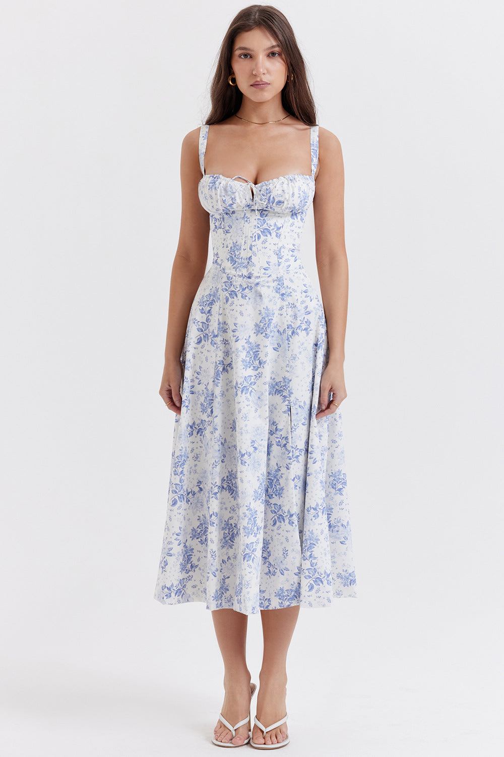 Vestido Midi Mujer | Elegante Corsé Ajustado con Tirantes | Estilo Vintage para Ocasiones Especiales 6