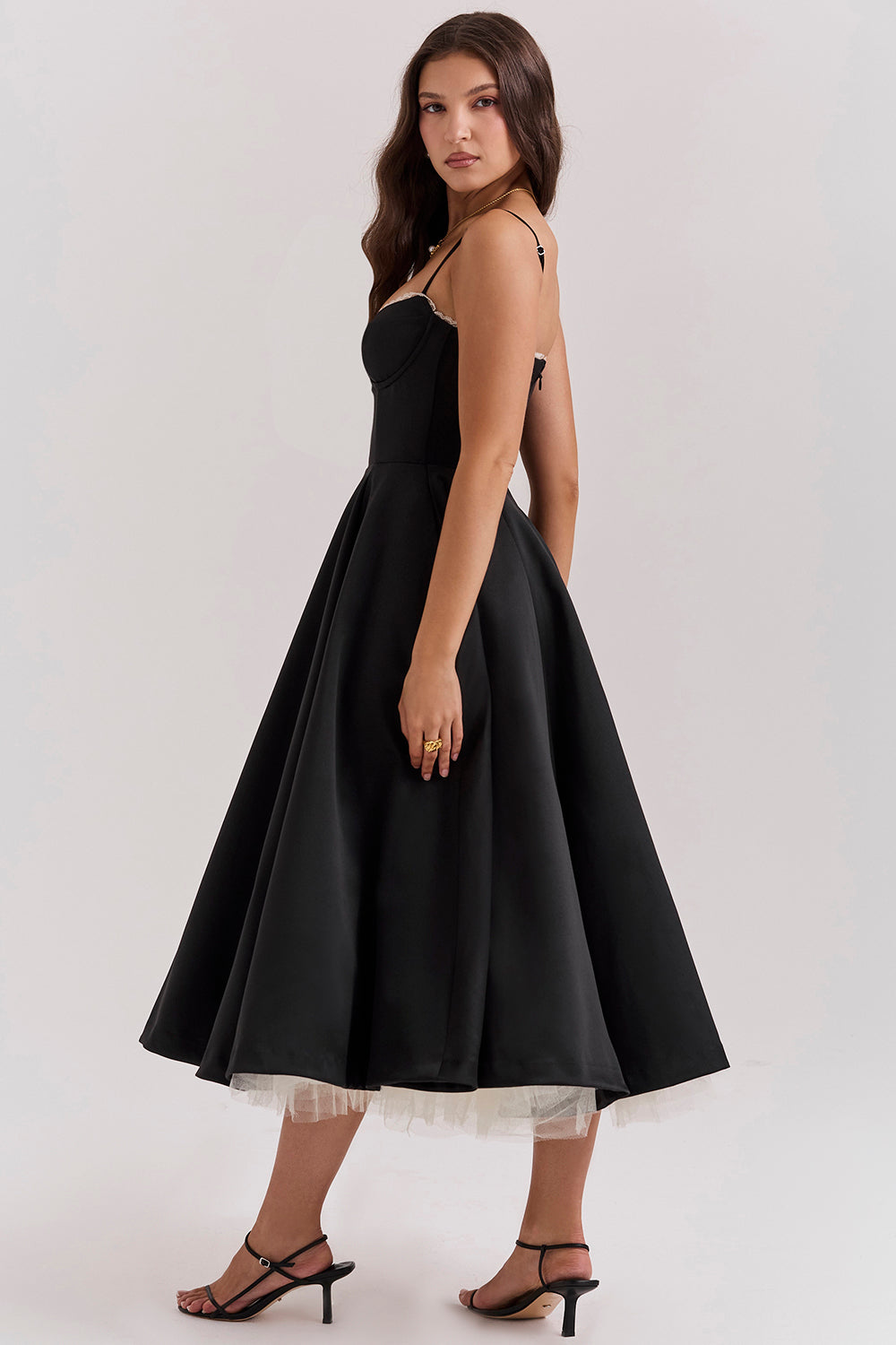 Vestidos Elegantes Mujer | Vestido Fiesta Midi con Tirantes Delicados | Prenda Sofisticada para Eventos Especiales 3