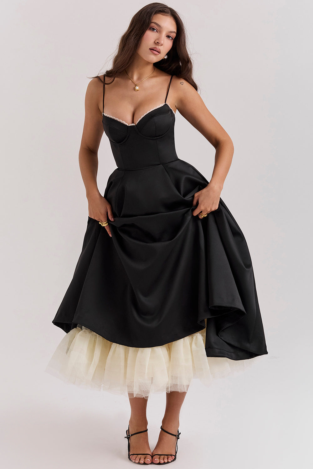 Vestidos Elegantes Mujer | Vestido Fiesta Midi con Tirantes Delicados | Prenda Sofisticada para Eventos Especiales 5