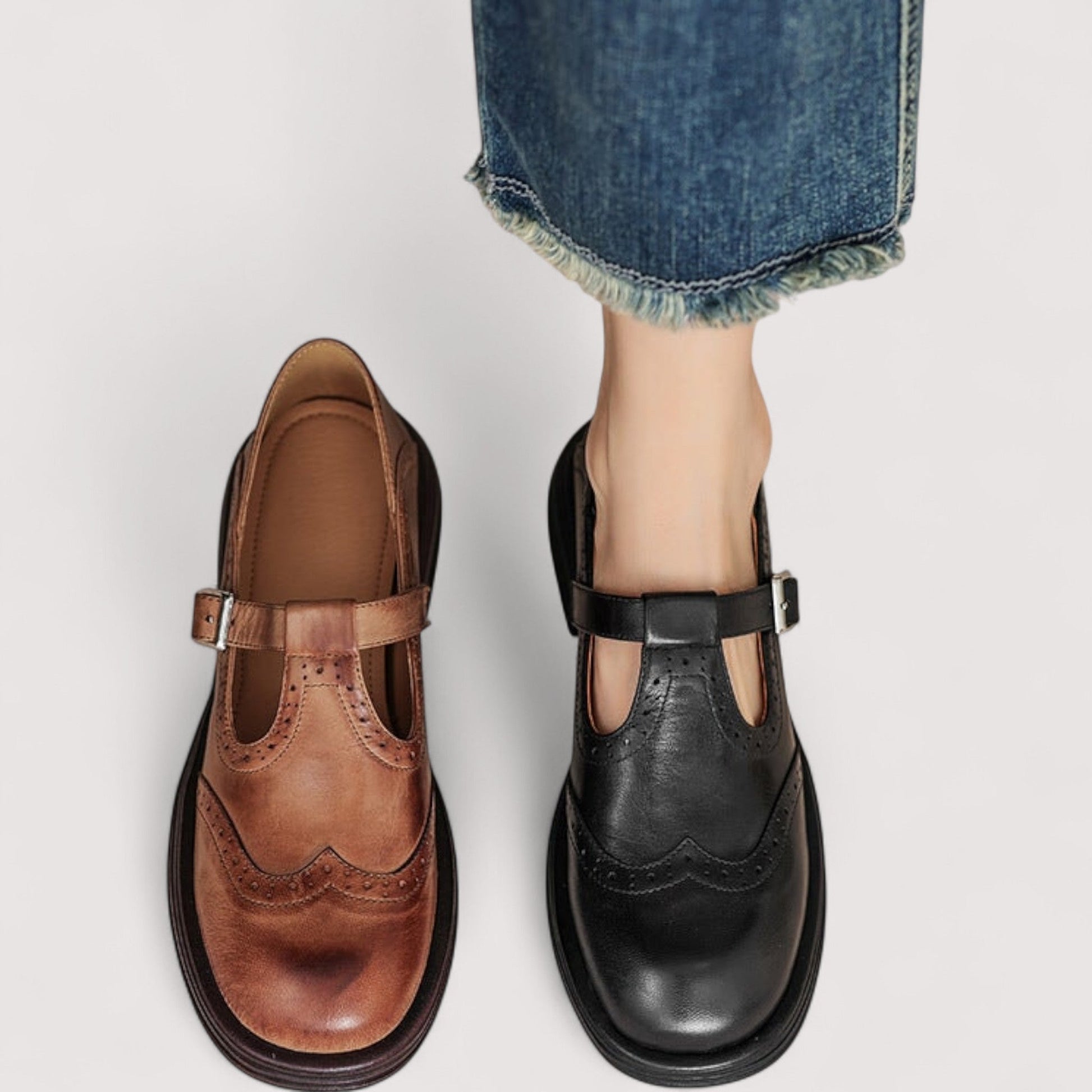 Camila | Zapatos Vintage de Piel con Tira para Mujer, Elegantes y Cómodos - Noa Lagos