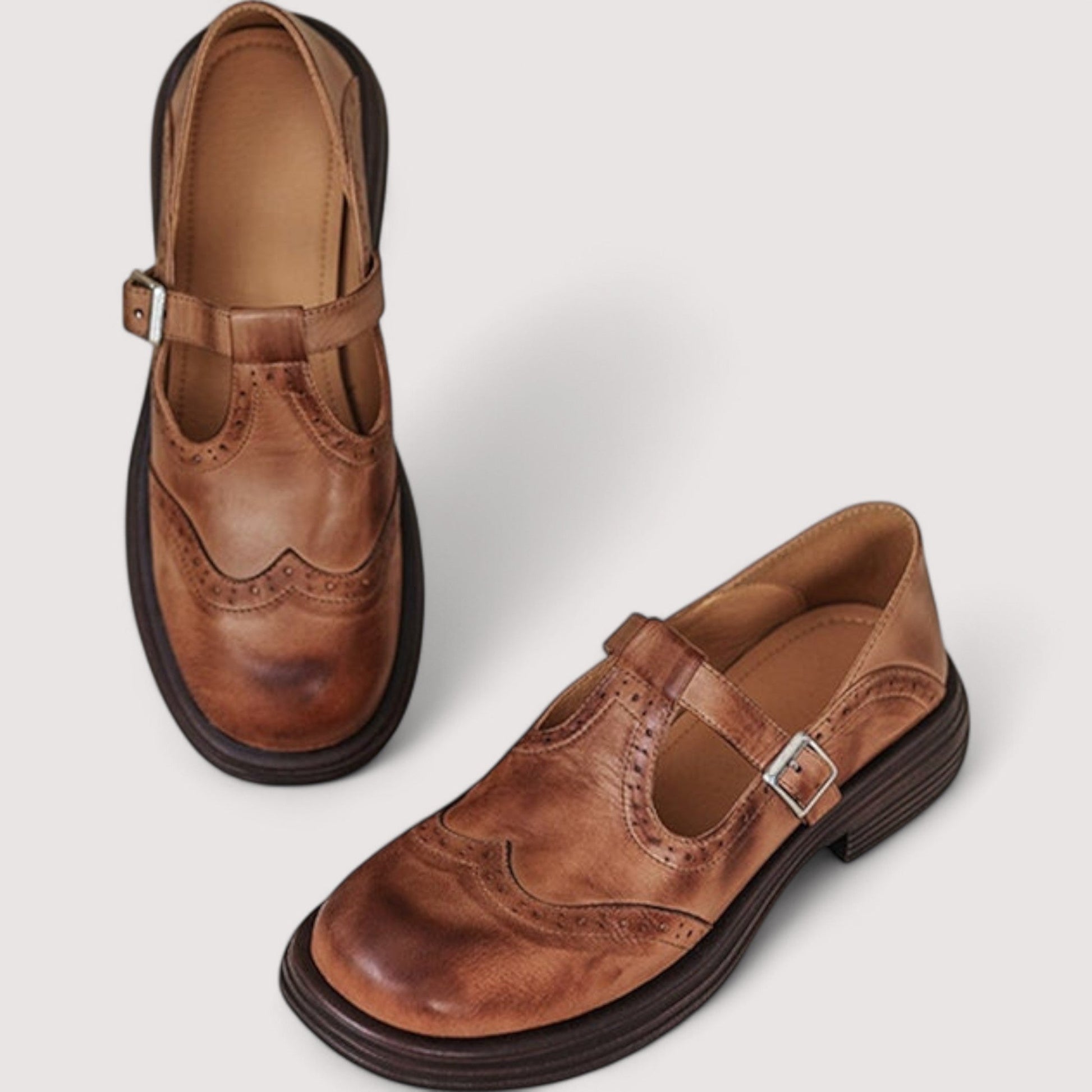 Camila | Zapatos Vintage de Piel con Tira para Mujer, Elegantes y Cómodos - Noa Lagos