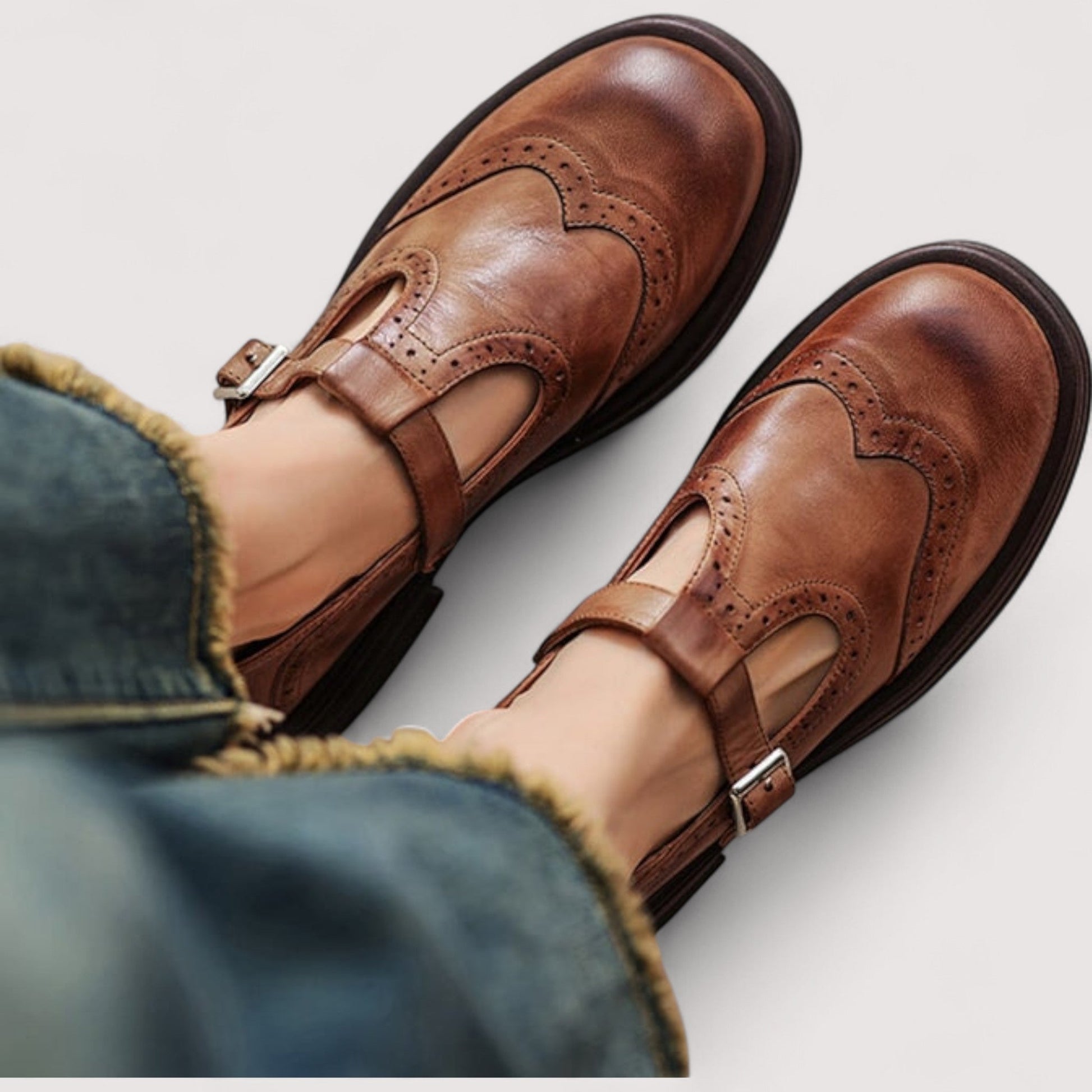 Camila | Zapatos Vintage de Piel con Tira para Mujer, Elegantes y Cómodos - Noa Lagos