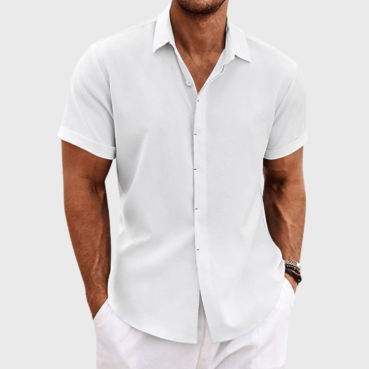 DIEGO – Camisa de manga corta de algodón y lino para hombre - Noa Lagos