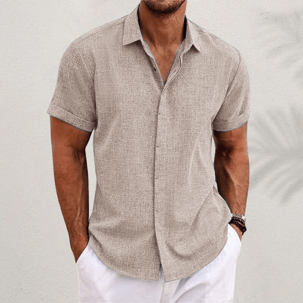 DIEGO – Camisa de manga corta de algodón y lino para hombre - Noa Lagos
