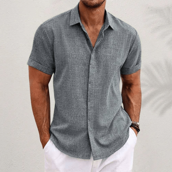 DIEGO – Camisa de manga corta de algodón y lino para hombre - Noa Lagos