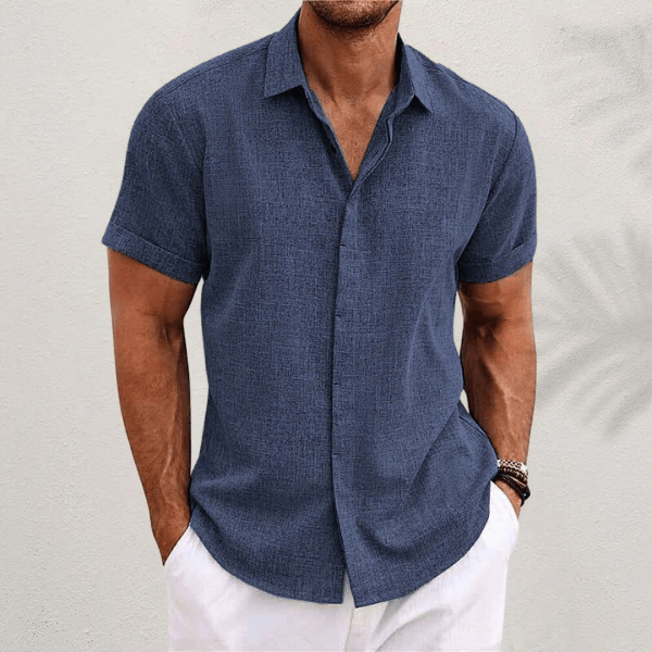 DIEGO – Camisa de manga corta de algodón y lino para hombre - Noa Lagos