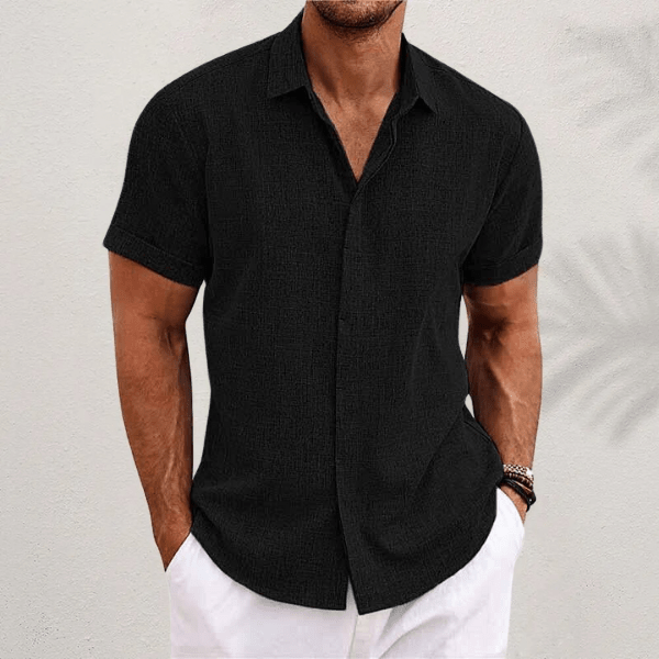 DIEGO – Camisa de manga corta de algodón y lino para hombre - Noa Lagos