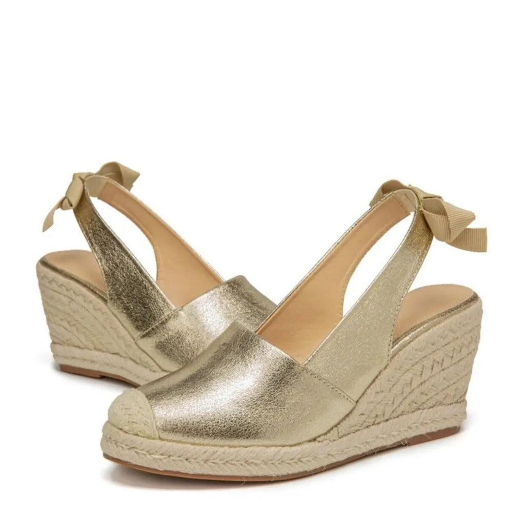 Elena | Chic Sandalias Doradas para Mujer con Correa Elegante - Noa Lagos
