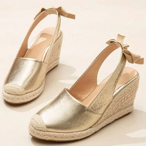 Elena | Chic Sandalias Doradas para Mujer con Correa Elegante - Noa Lagos