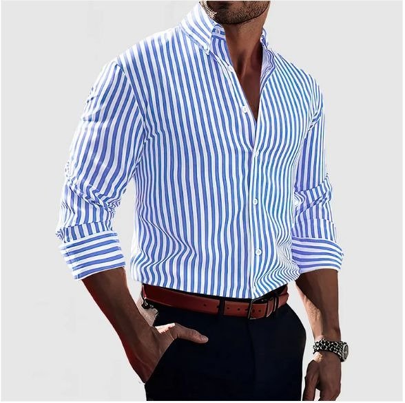 Ethan | Camisa Slim Fit Elegante de Rayas Verticales - Noa Lagos