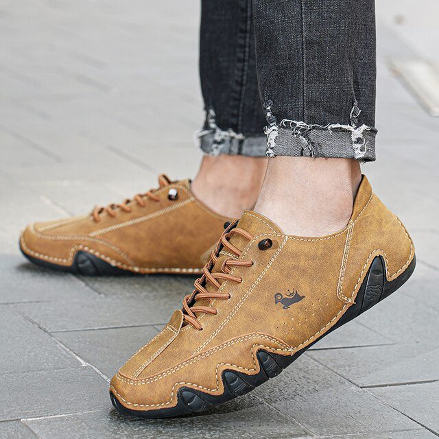 Ethan | Elegantes Zapatillas Hombre de Cuero Barefoot Flexibles - Noa Lagos