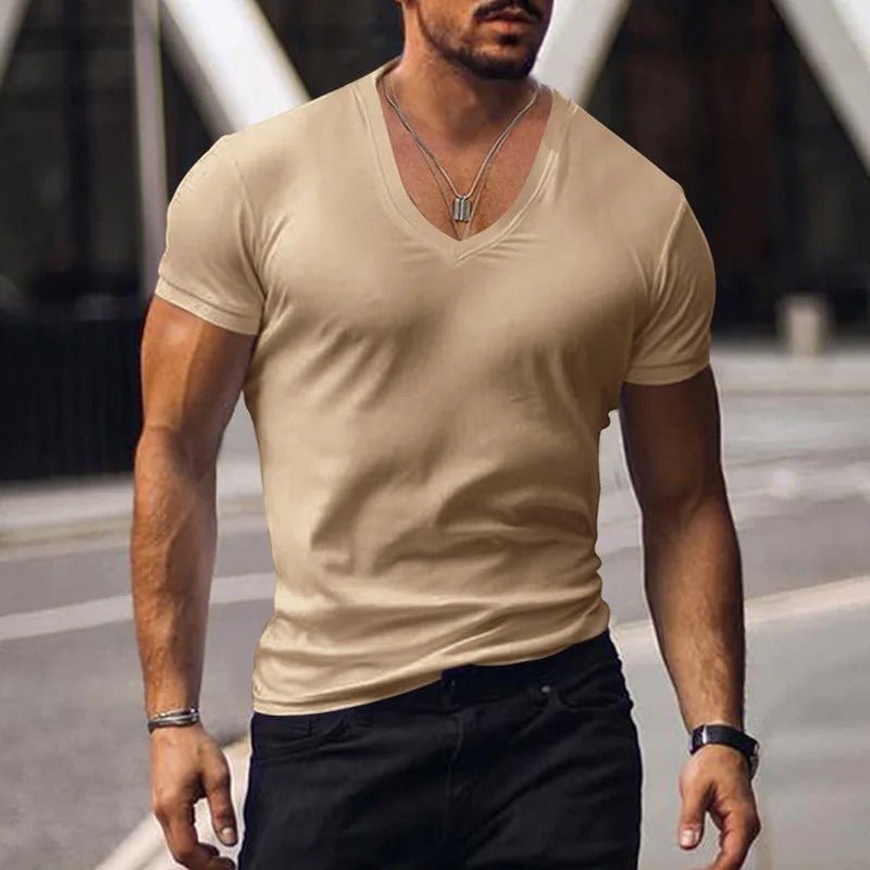 Ethan | Moderno Slim Fit Camiseta Hombre con Escote en V - Noa Lagos