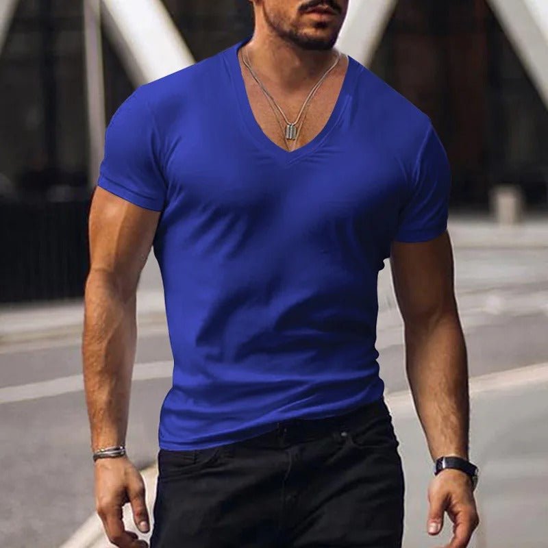Ethan | Moderno Slim Fit Camiseta Hombre con Escote en V - Noa Lagos