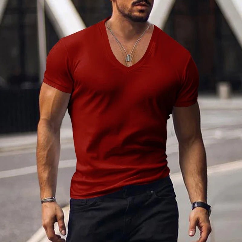 Ethan | Moderno Slim Fit Camiseta Hombre con Escote en V - Noa Lagos