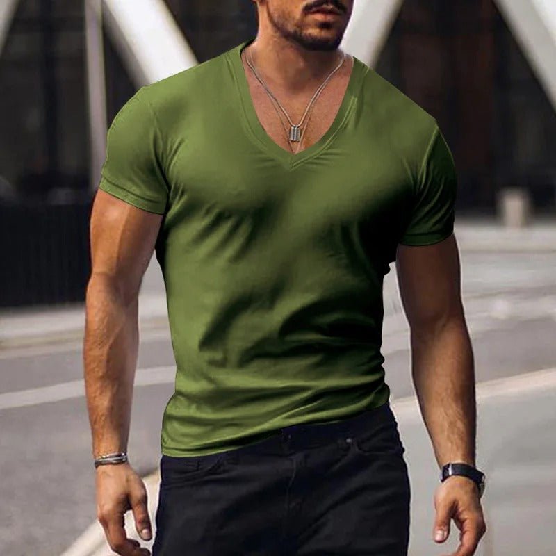 Ethan | Moderno Slim Fit Camiseta Hombre con Escote en V - Noa Lagos