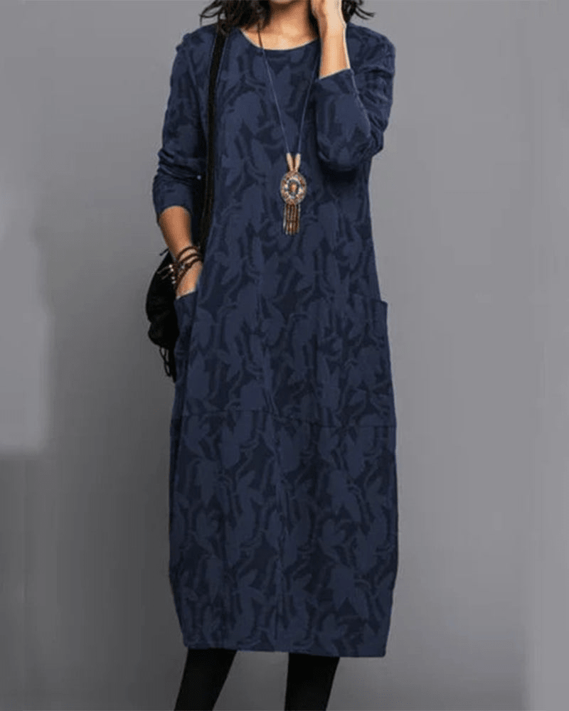 Hilena | Vestido Midi Casual con Mangas Largas y Corte Fluido | Estilo Versátil para Comodidad Diaria - Noa Lagos
