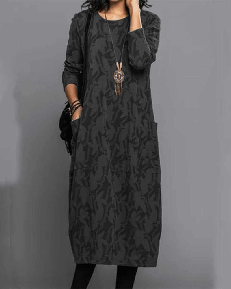 Hilena | Vestido Midi Casual con Mangas Largas y Corte Fluido | Estilo Versátil para Comodidad Diaria - Noa Lagos