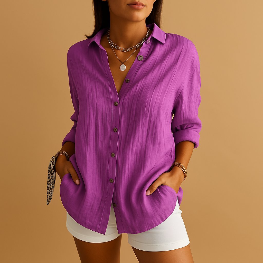 Isabel | Blusa de Lino con Botones para Mujer, Manga Larga y Ajuste Relajado - Noa Lagos