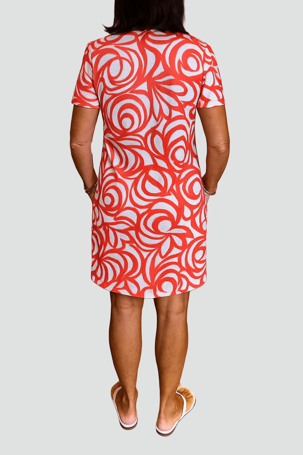 Isabella | Vestido de Manga Corta con Estampado Abstracto para Mujer - Noa Lagos