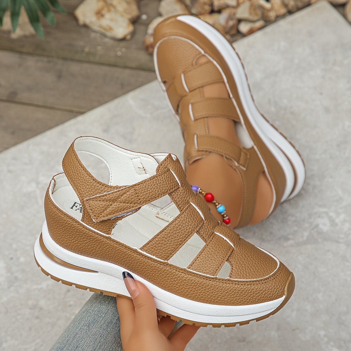 MARTA – Sandalias de plataforma con tiras de velcro para mujer - Noa Lagos