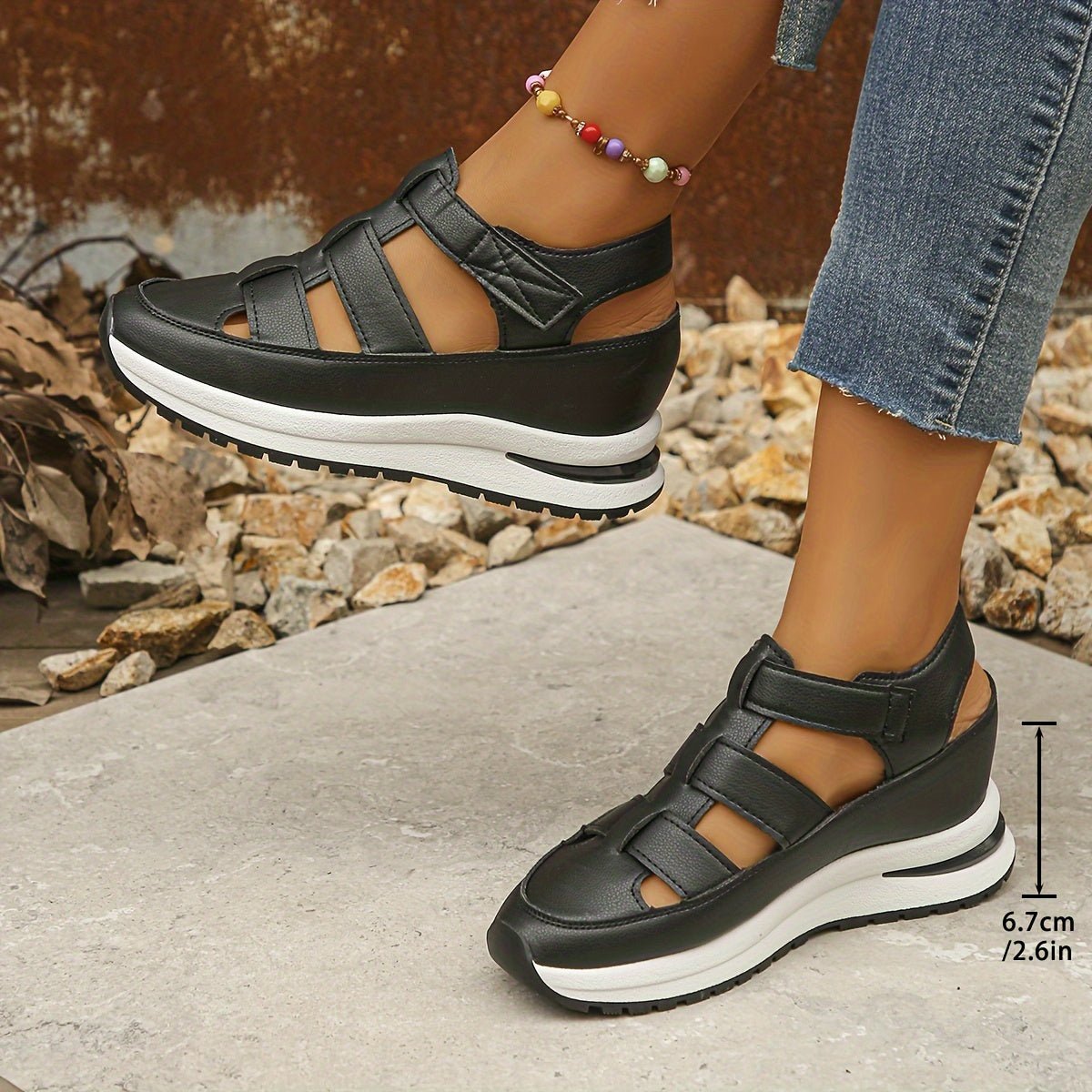 MARTA – Sandalias de plataforma con tiras de velcro para mujer - Noa Lagos