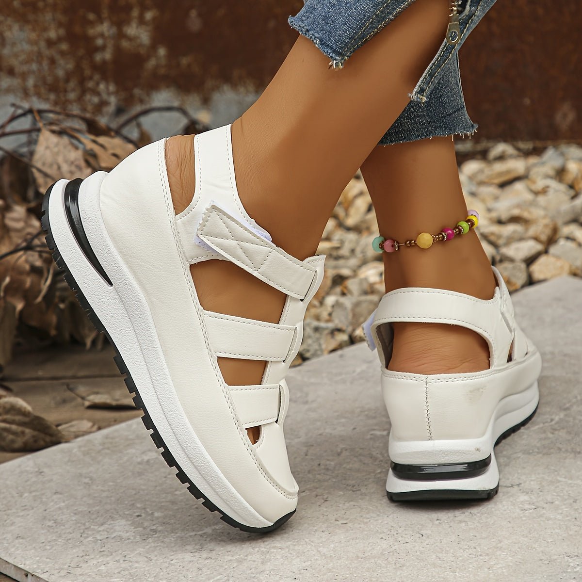 MARTA – Sandalias de plataforma con tiras de velcro para mujer - Noa Lagos